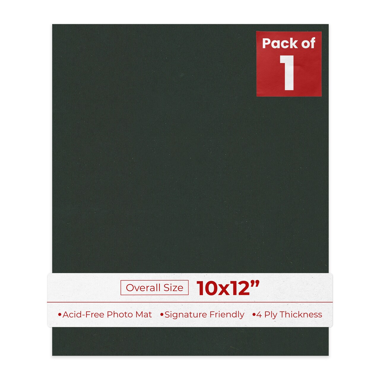 Textured Black 10x12 Uncut Mat Board - Blank Sheets, No Opening